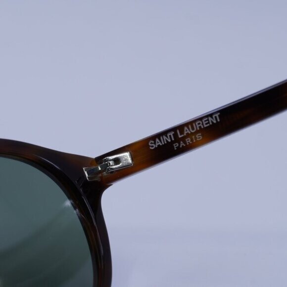 Saint Laurent SL342 003 Sunglasses Havana Round Frame, Green Lenses - Picture 8 of 11
